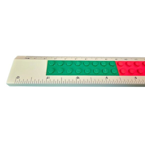 LEGO Ruler Colorful Brick Design 12 Inches White Multi-Color Buildable 2013 - Picture 6 of 8